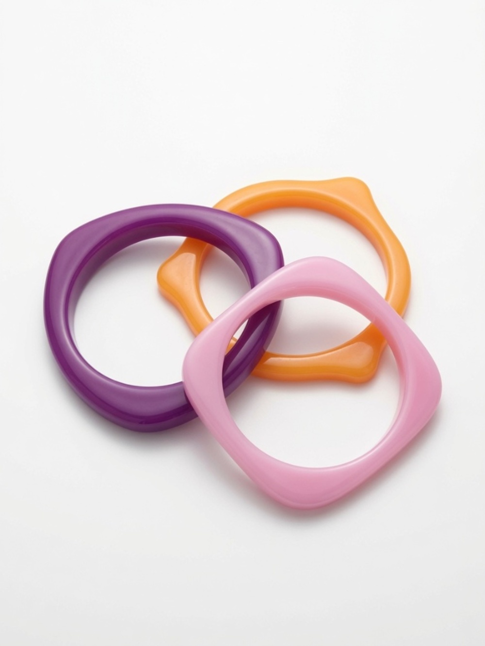 Pastel Resin Statement Bangle Set – 64mm